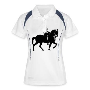 cheval et le cavalier - Polo respirant Femme - blanc/marine - Devant