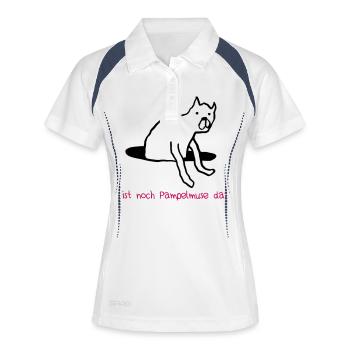 Ist noch Pampelmuse da? - Frauen Polo atmungsaktiv - Weiß/Navy - Vorne