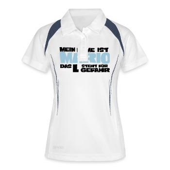 mario - Polo respirant Femme - blanc/marine - Devant