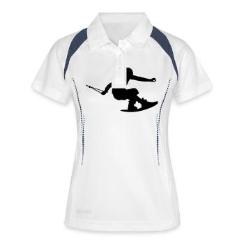 wakeboarder_15 - Women's Polo breathable - white/navy - Front