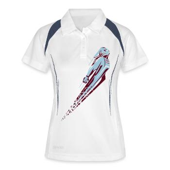 rocketeer - Frauen Polo atmungsaktiv - Weiß/Navy - Vorne