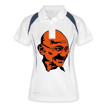 mahatma gandhi leader politique visage - Polo respirant Femme - blanc/marine - Devant