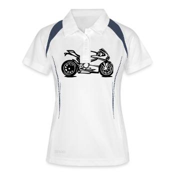_1199_super - Frauen Polo atmungsaktiv - Weiß/Navy - Vorne