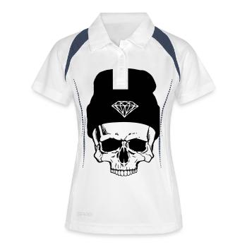 Hipster - Frauen Polo atmungsaktiv - Weiß/Navy - Vorne