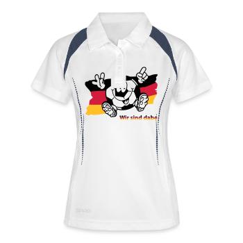 (ichdabei4) - Frauen Polo atmungsaktiv - Weiß/Navy - Vorne