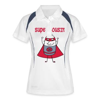 Super cousin - Polo respirant Femme - blanc/marine - Devant