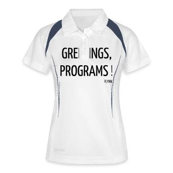 Cinéma / Citation / Série télé / Geek - Polo respirant Femme - blanc/marine - Devant