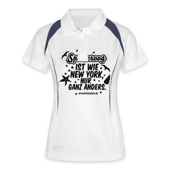 Spiekeroog - Frauen Polo atmungsaktiv - Weiß/Navy - Vorne