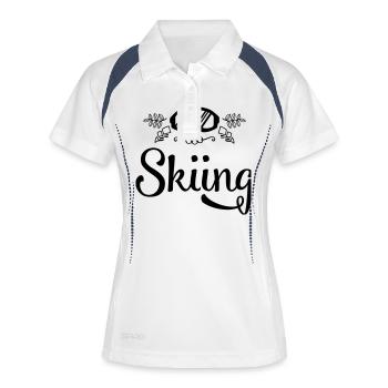 skiing ski - Frauen Polo atmungsaktiv - Weiß/Navy - Vorne