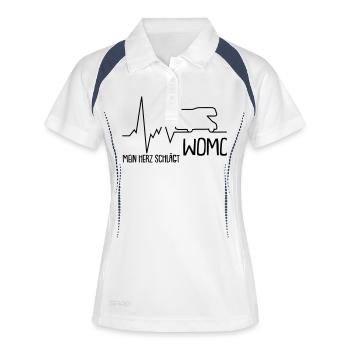 mein herz schlägt womo - Frauen Polo atmungsaktiv - Weiß/Navy - Vorne