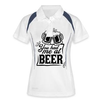 Beer persuades saying - Women's Polo breathable - white/navy - Front