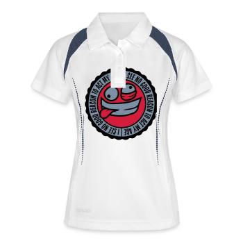 to act my age - Women's Polo breathable - white/navy - Front
