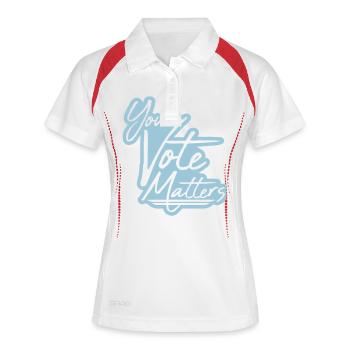 votre vote compte citation - Polo respirant Femme - blanc/marine - Devant