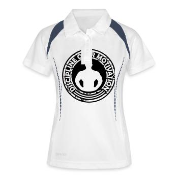 Citation de discipline sur la motivation - Polo respirant Femme - blanc/marine - Devant