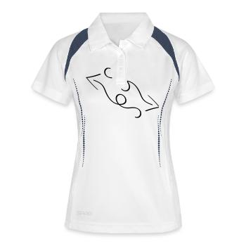 Flèches - Polo respirant Femme - blanc/marine - Devant