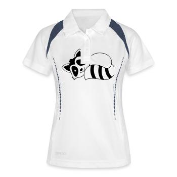 Raton-laveur - Polo respirant Femme - blanc/marine - Devant