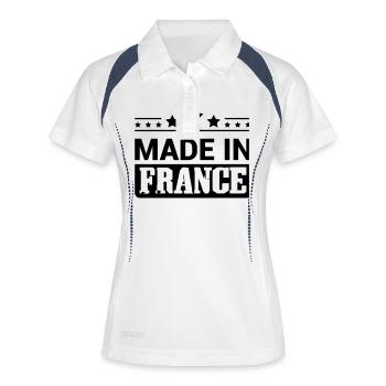 Fabriqué en France - Polo respirant Femme - blanc/marine - Devant