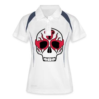 Lucha Libre - Frauen Polo atmungsaktiv - Weiß/Navy - Vorne