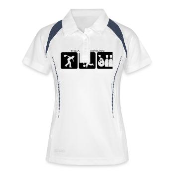 Bowling Bowling Pins Sports Bowling Club Jersey - Women's Polo breathable - white/navy - Front