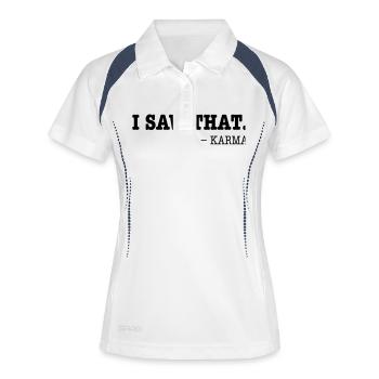 I Saw That - Karma - Frauen Polo atmungsaktiv - Weiß/Navy - Vorne