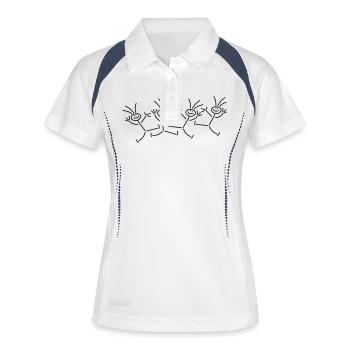 Happy Party Stick Figures - Polo respirant Femme - blanc/marine - Devant