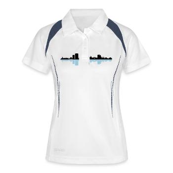 Skyline - Bonn - Frauen Polo atmungsaktiv - Weiß/Navy - Vorne