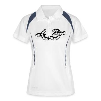 Seemannsknoten ''8'' - Frauen Polo atmungsaktiv - Weiß/Navy - Vorne