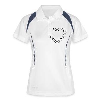 empreintes cheval coeur - Polo respirant Femme - blanc/marine - Devant