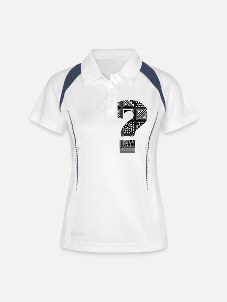 question mark ? - Women's Polo breathable - white/navy