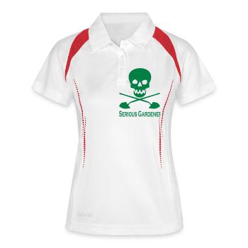 Garten - Frauen Polo atmungsaktiv - Weiß/Navy - Vorne
