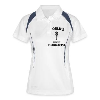 World's Greatest Pharmacist - Polo respirant Femme - blanc/marine - Devant