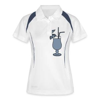 Cocktail 2 - Frauen Polo atmungsaktiv - Weiß/Navy - Vorne