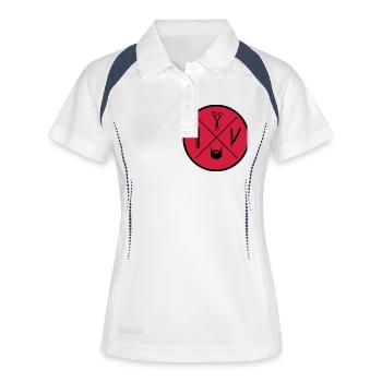 logo barber - Polo respirant Femme - blanc/marine - Devant