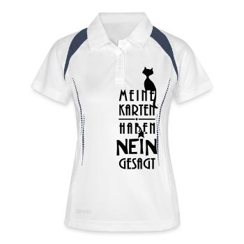 Wahrsager Kartenlegerin lustiger Hexen Spruch Nein - Frauen Polo atmungsaktiv - Weiß/Navy - Vorne