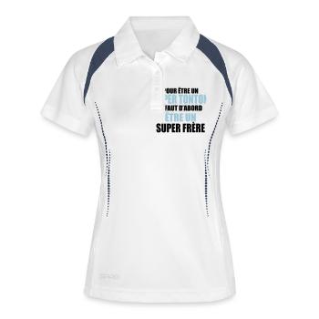 pour être un super tonton - Polo respirant Femme - blanc/marine - Devant