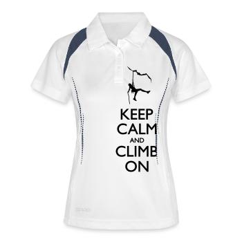 Keep calm and Climb on - Polo respirant Femme - blanc/marine - Devant