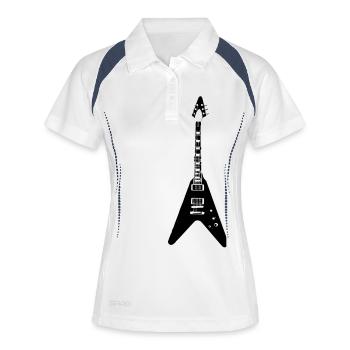 guitar - Women's Polo breathable - white/navy - Front