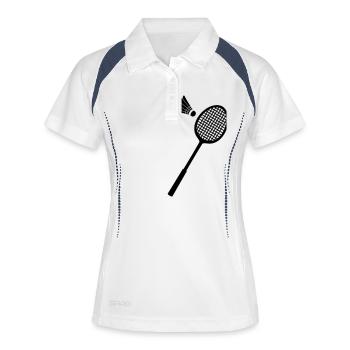 Badminton-Sport-Icon - Frauen Polo atmungsaktiv - Weiß/Navy - Vorne