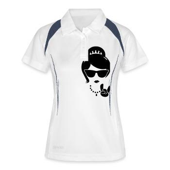 cool swag swag hipster girl, woman, mother boss - Women's Polo breathable - white/navy - Front