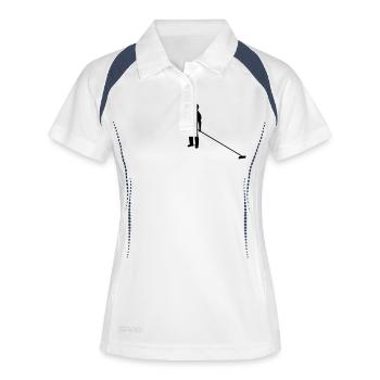 dessin de saunier sel paludier - Polo respirant Femme - blanc/marine - Devant