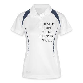 Citation Humour Philosophie Drôle Slogan Comique - Polo respirant Femme - blanc/marine - Devant