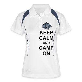 Restez calme camp sur - Polo respirant Femme - blanc/marine - Devant