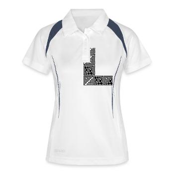 Lettre L - Polo respirant Femme - blanc/marine - Devant