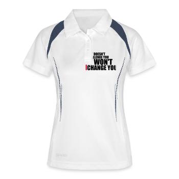 Workout Fitness Motivation Zitat - Frauen Polo atmungsaktiv - Weiß/Navy - Vorne