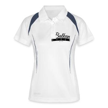 balkan_style_ry1 - Frauen Polo atmungsaktiv - Weiß/Navy - Vorne