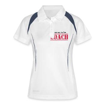 Trust me, I'm the COACH, any colours - Frauen Polo atmungsaktiv - Weiß/Navy - Vorne