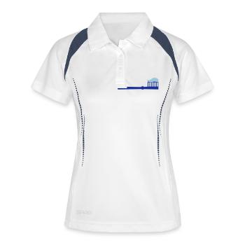 Zahnbürste - Zähne - Frauen Polo atmungsaktiv - Weiß/Navy - Vorne