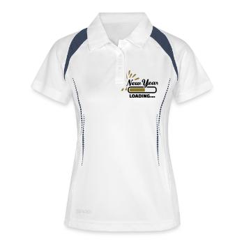 New Year Loading - Polo respirant Femme - blanc/marine - Devant