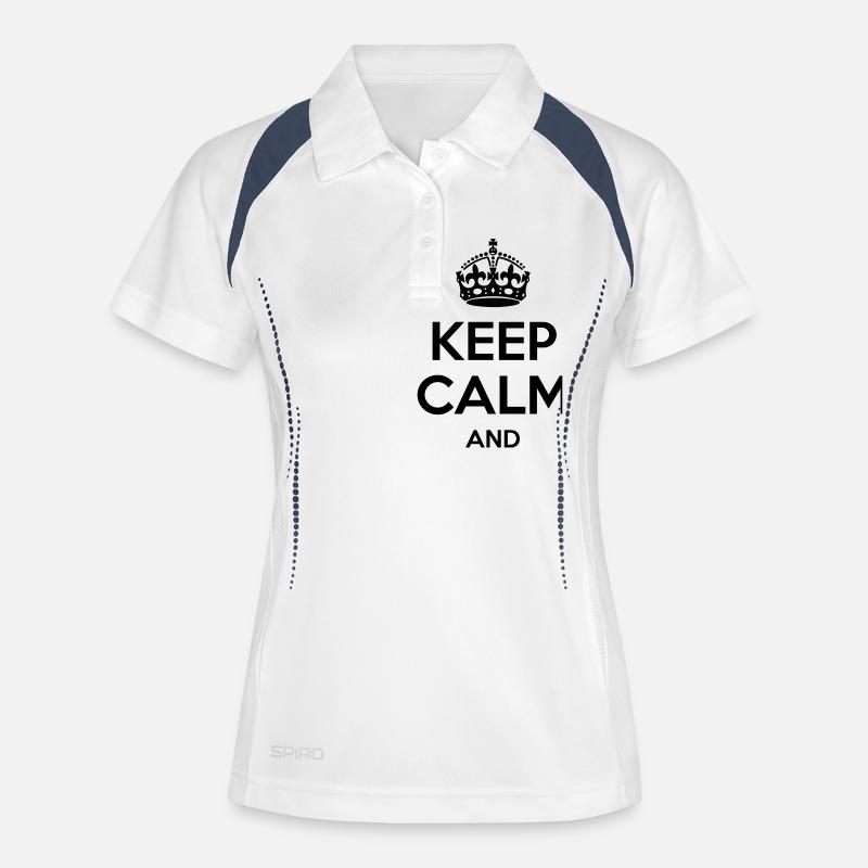 Keep Calm - Frauen Polo atmungsaktiv - Weiß/Navy