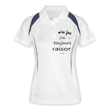 Je m'en fous tjs raison - Polo respirant Femme - blanc/marine - Devant